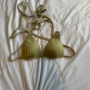 Frankie's Bikinis Olive Triangle Bikini Top